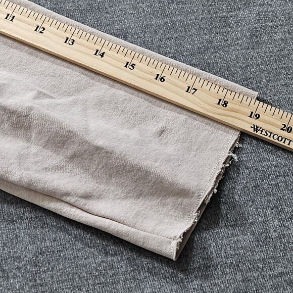 Zara Cardigan Womens L Beige LS Open Front Raw Hem Neutral Preppy Mono Boho FLAW - Picture 6 of 15